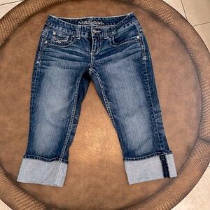 Madison Dark Blue Cropped Jeans - Denim Ankle Length